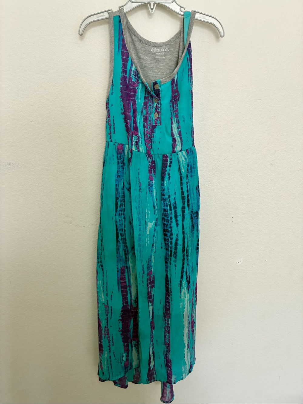 Xhilaration Turquoise and Purple Striped Maxi Dress